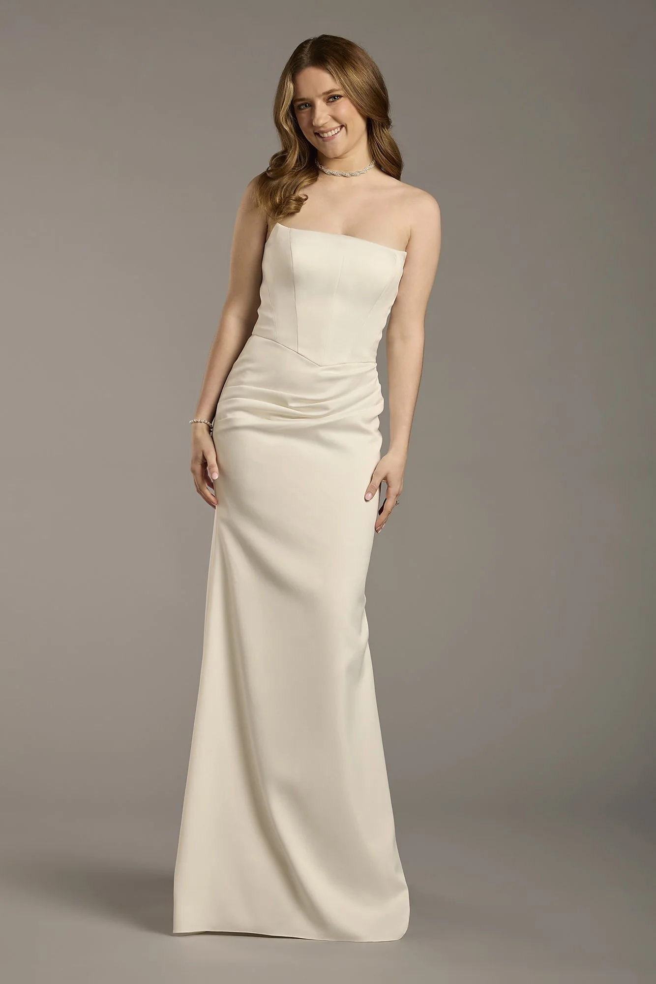 Satin Inverted Sweetheart Neckline Wedding Dress - Image 2