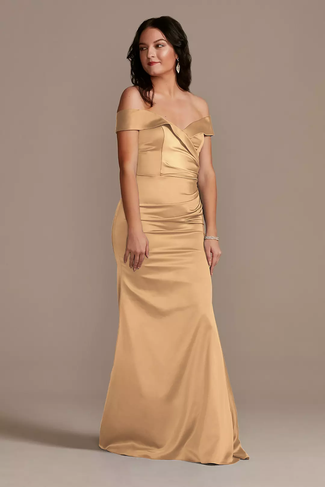 Satin Off-the-Shoulder Mermaid Dress - Image 14