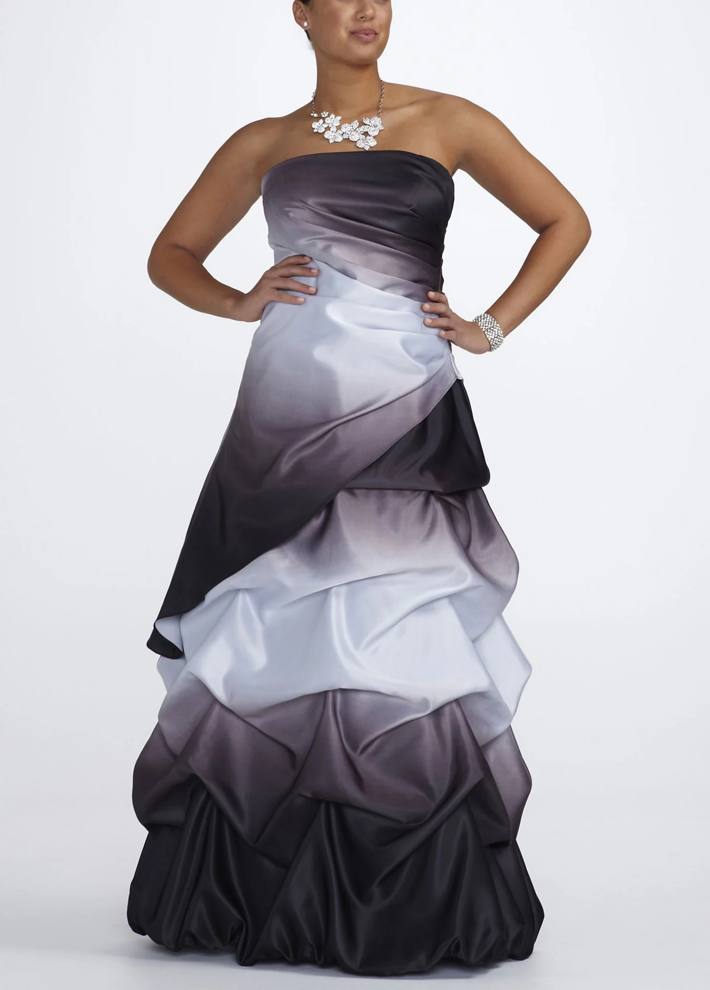 Satin Ombre Pick-Up Ball Gown