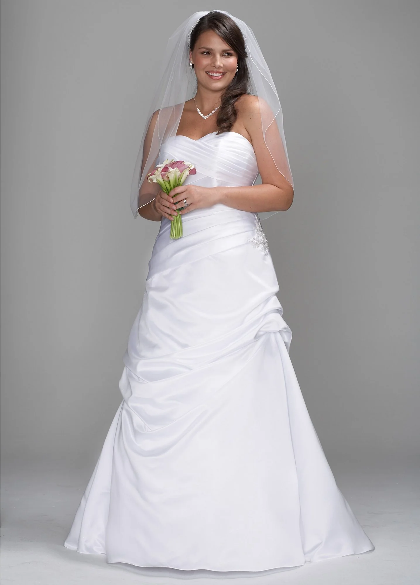 Satin Pleated Drop Waist Bodice with Pick-up Skirt - Image 4