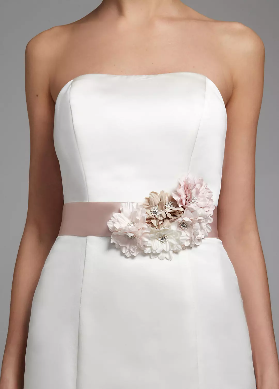 Satin Sash with 3D Floral Cluster - Image 2