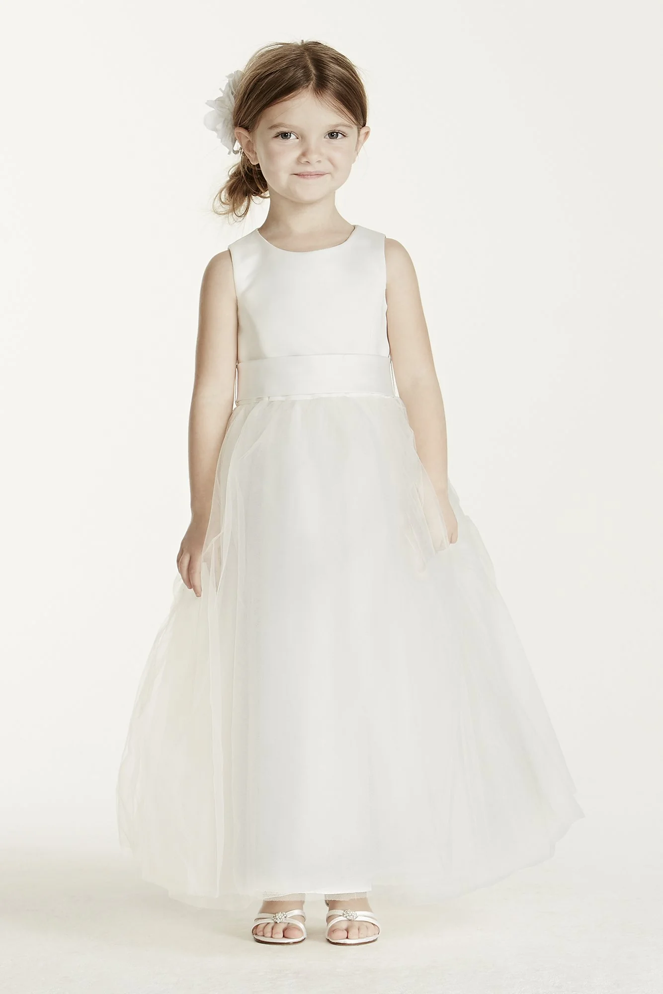 Satin Sleeveless Bodice with Tulle Skirt