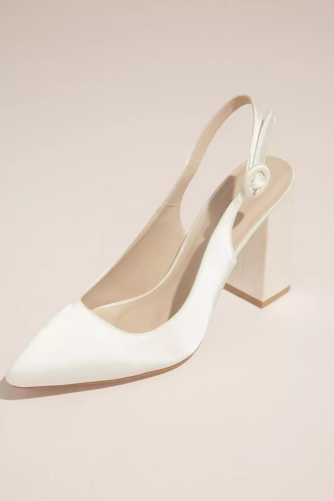 Satin Slingback Pointed-Toe Pumps - Image 3
