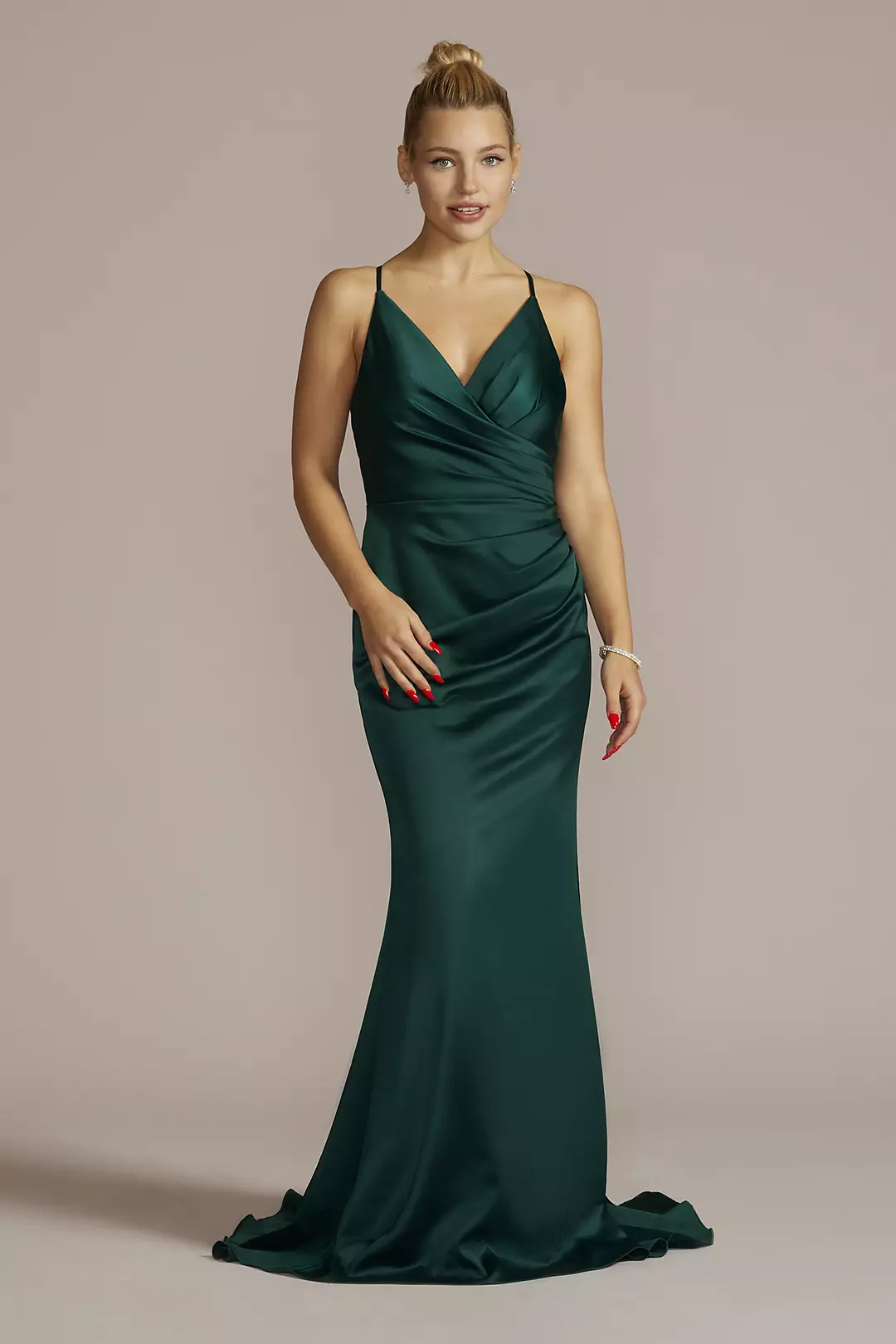 Satin Spaghetti Strap Mermaid Dress - Image 24