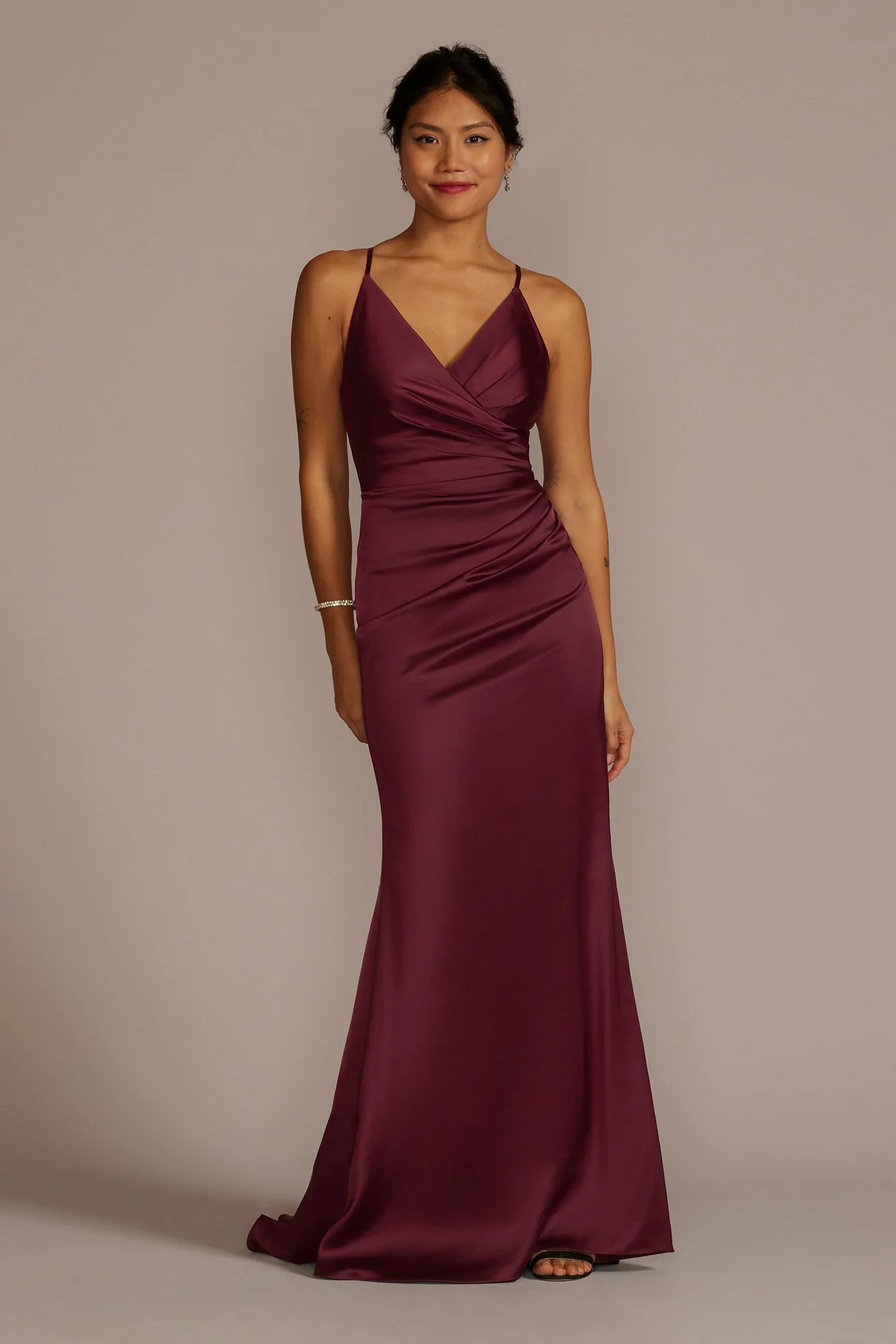 Satin Spaghetti Strap Mermaid Dress - Image 5