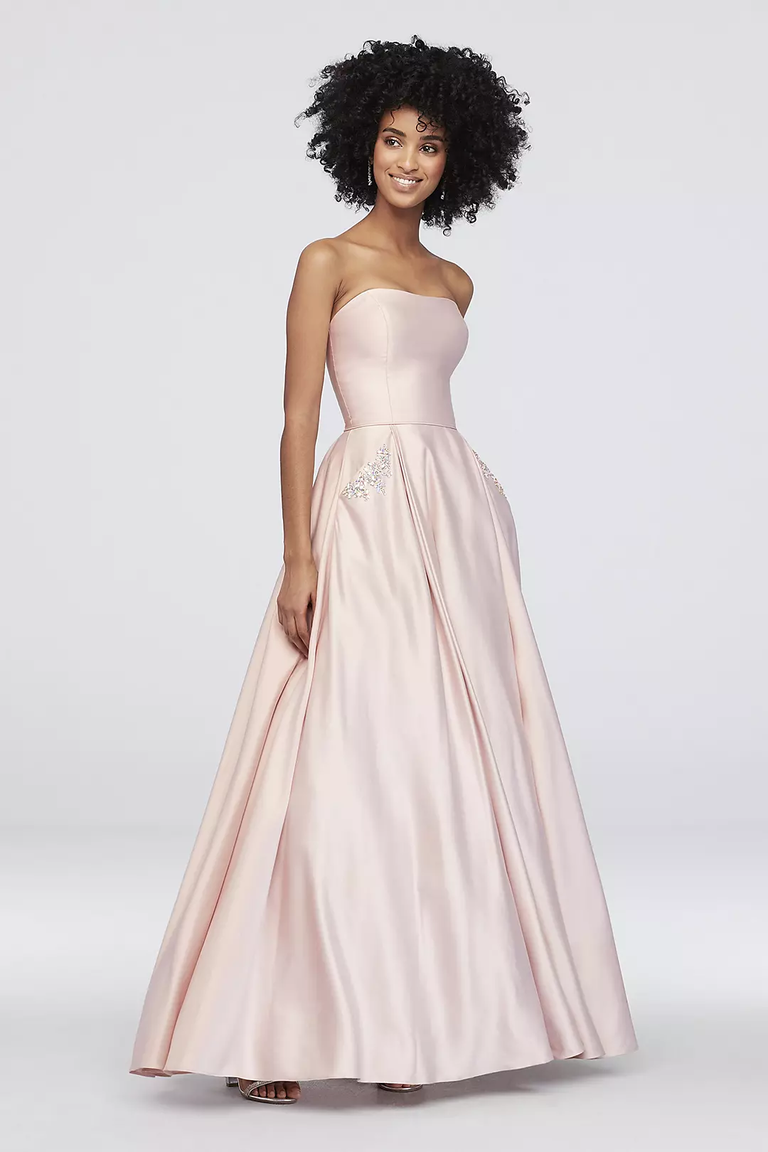 Satin Sweetheart Ball Gown with Crystal Pockets - Image 8