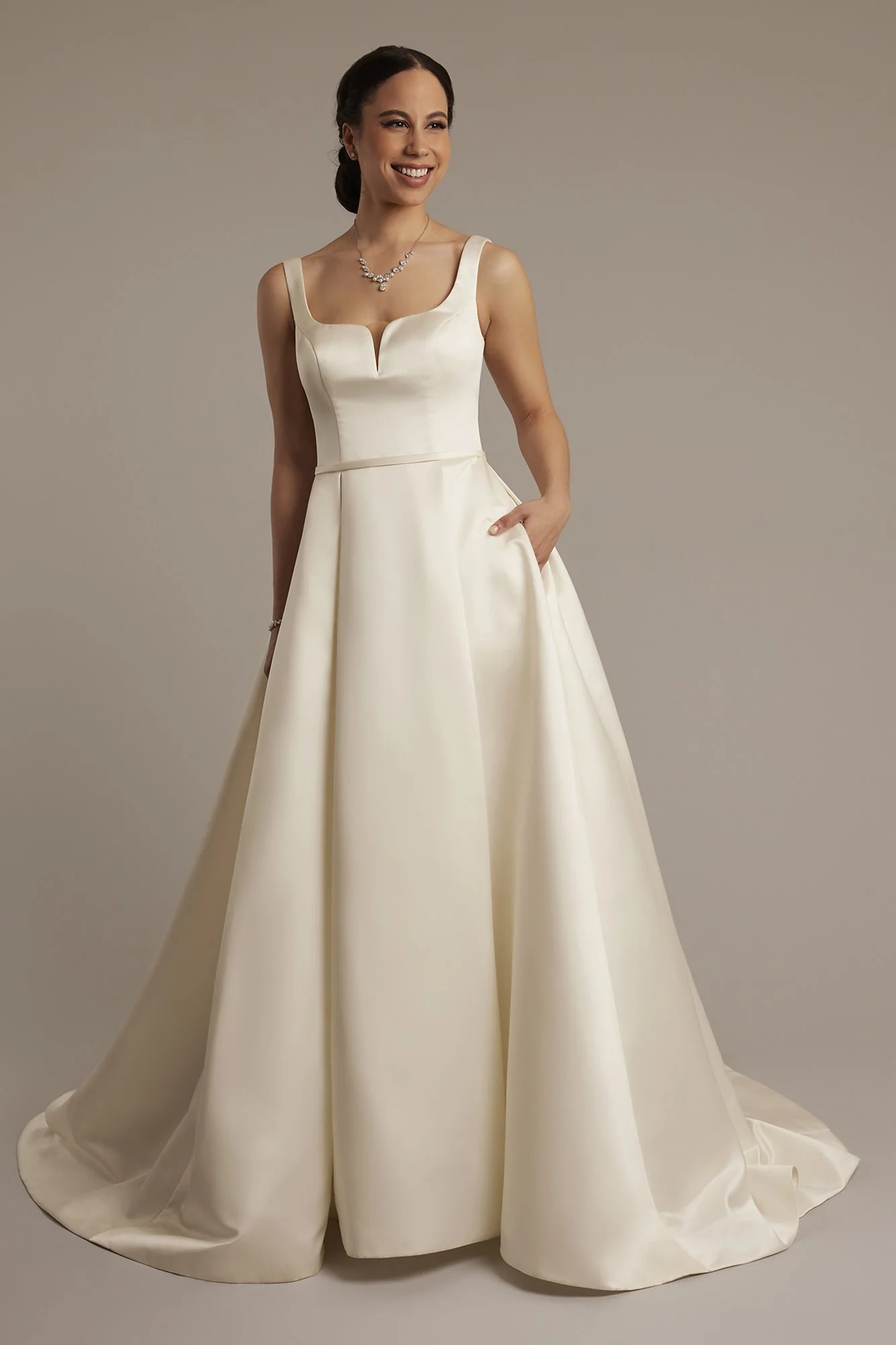 Satin Tank Ball Gown Wedding Dress