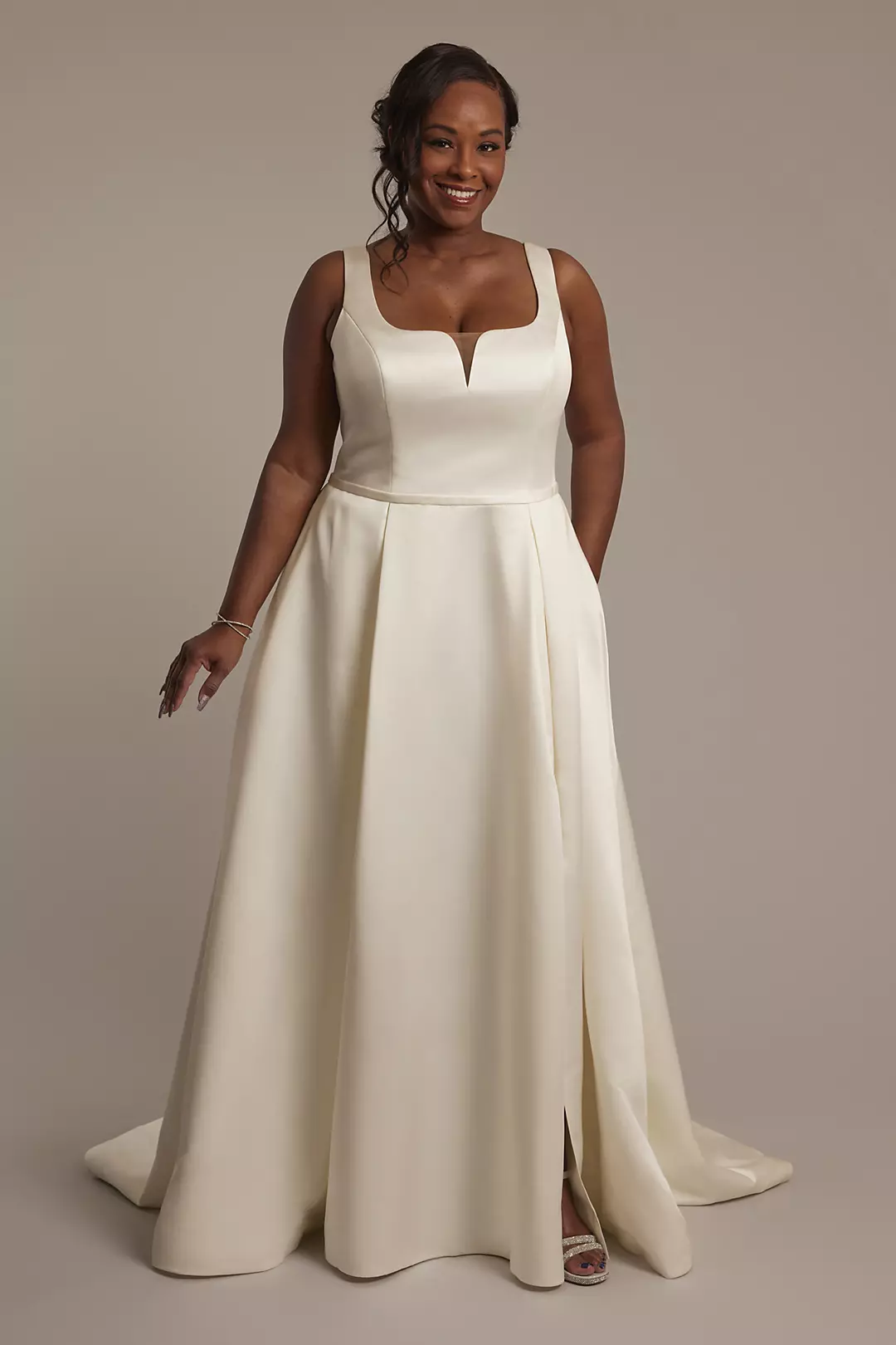 Satin Tank Ball Gown Wedding Dress - Image 24