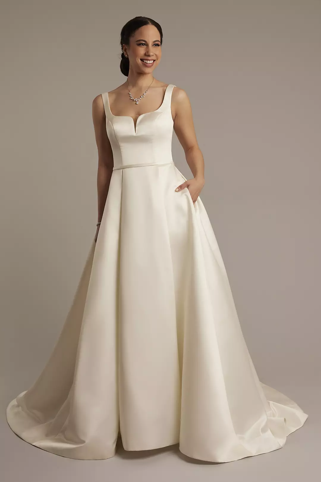 Satin Tank Ball Gown Wedding Dress - Image 28