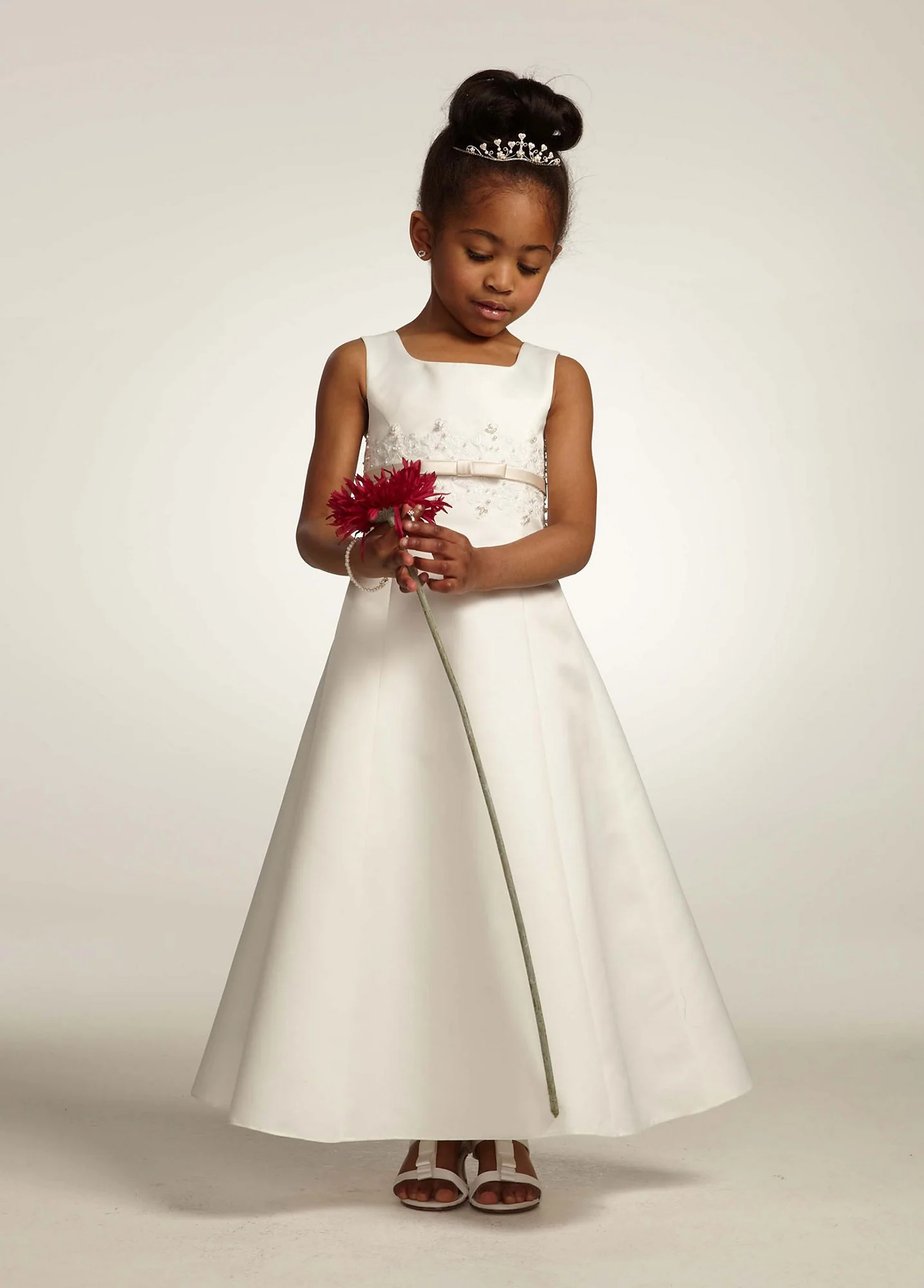 Satin Tank Bodice with Beaded Trim around Empire - Image 2