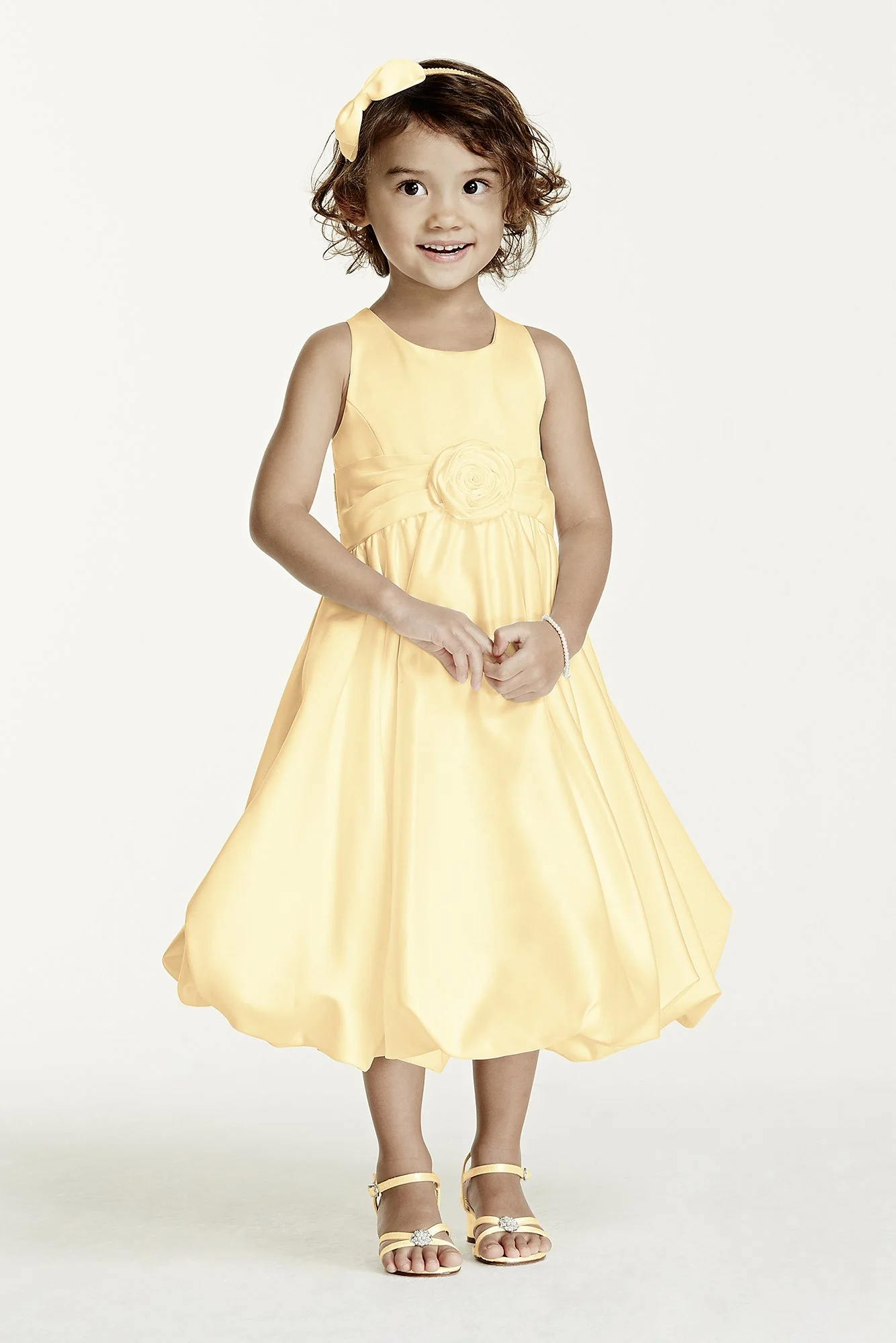 Satin Tank Bubble Dress with Flower Detail - Image 12