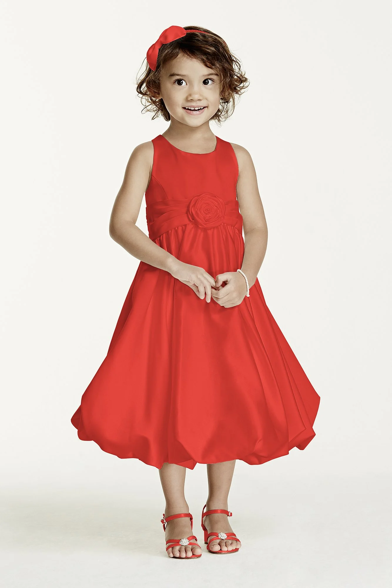 Satin Tank Bubble Dress with Flower Detail - Image 21