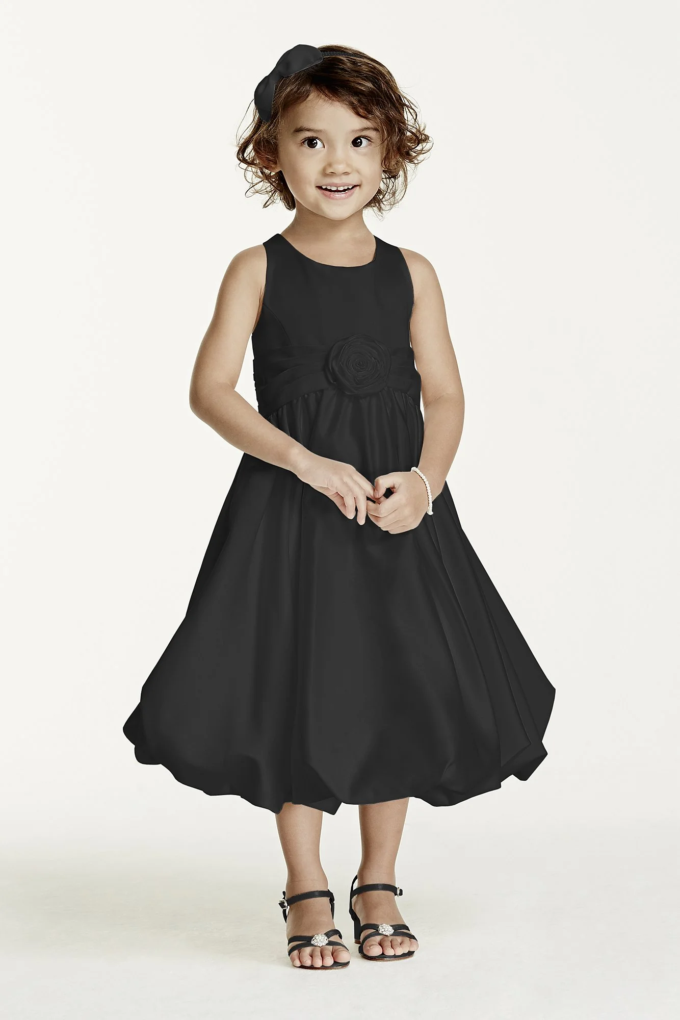 Satin Tank Bubble Dress with Flower Detail - Image 26