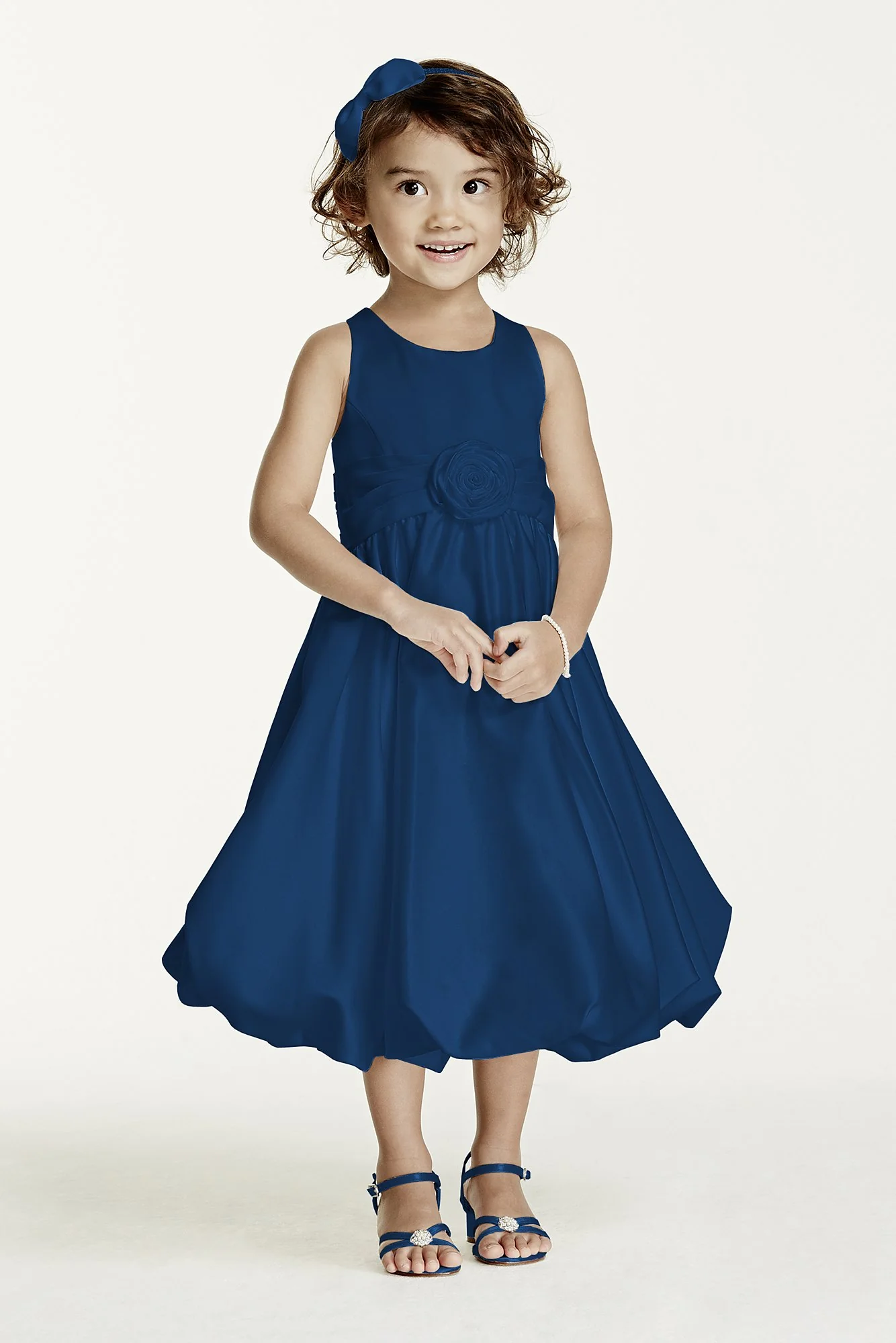 Satin Tank Bubble Dress with Flower Detail - Image 31