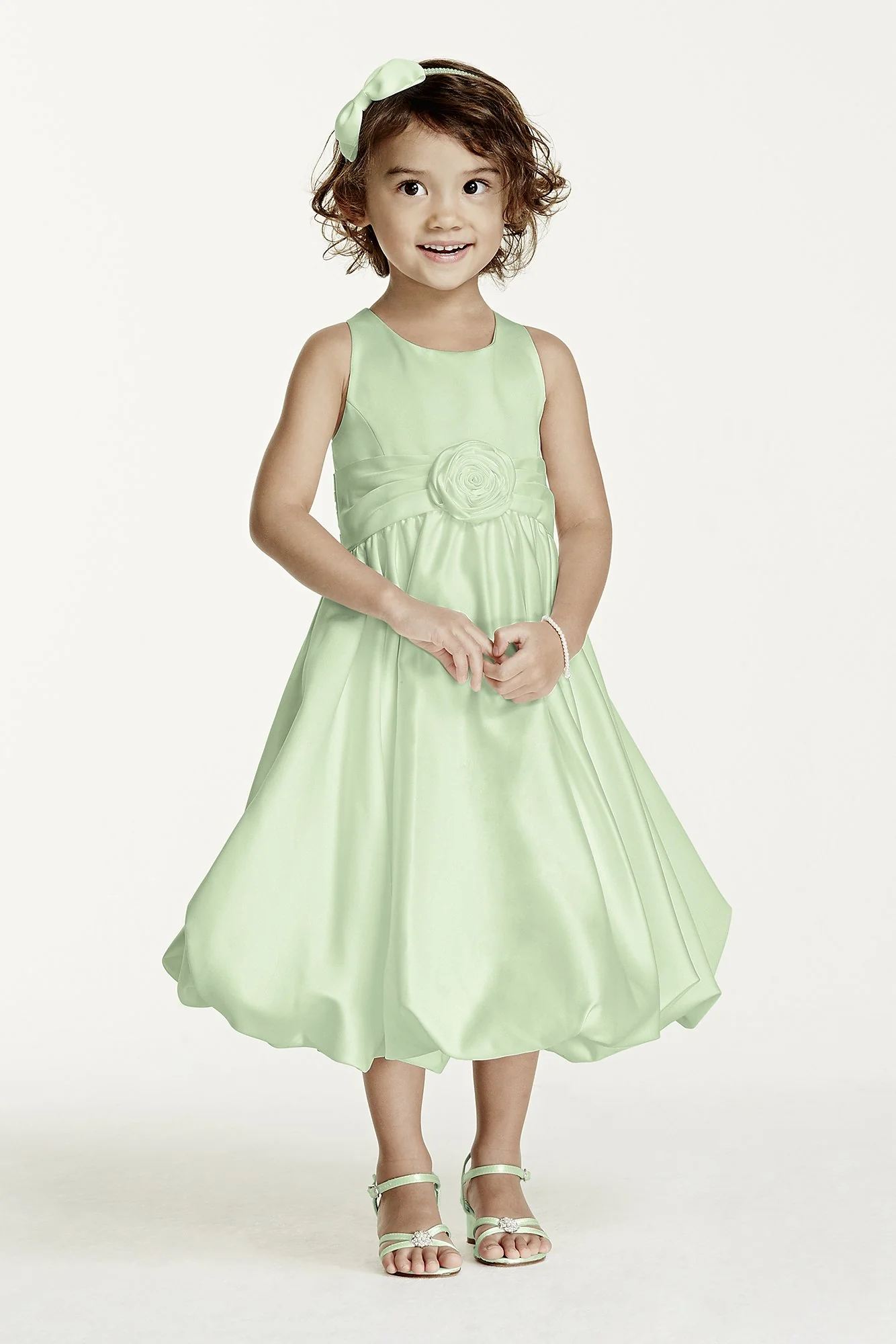 Satin Tank Bubble Dress with Flower Detail - Image 34