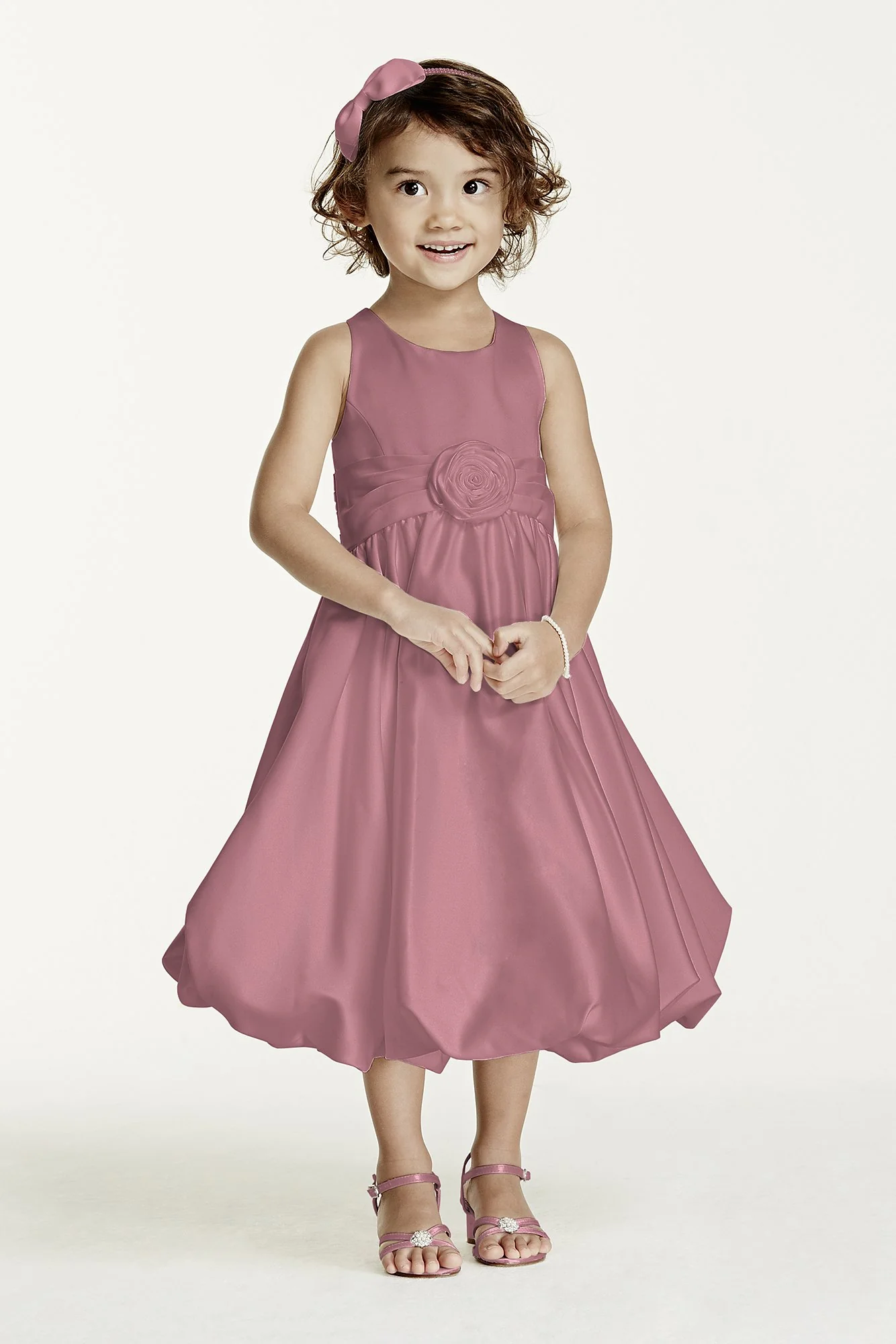 Satin Tank Bubble Dress with Flower Detail - Image 37
