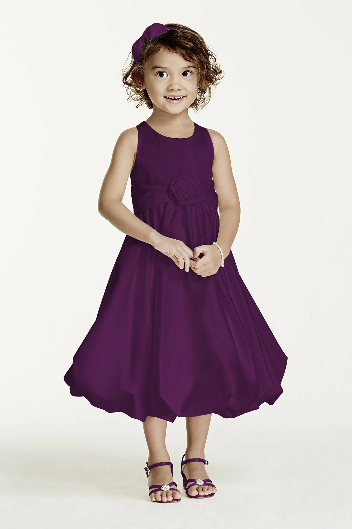 Satin Tank Bubble Dress with Flower Detail - Image 39