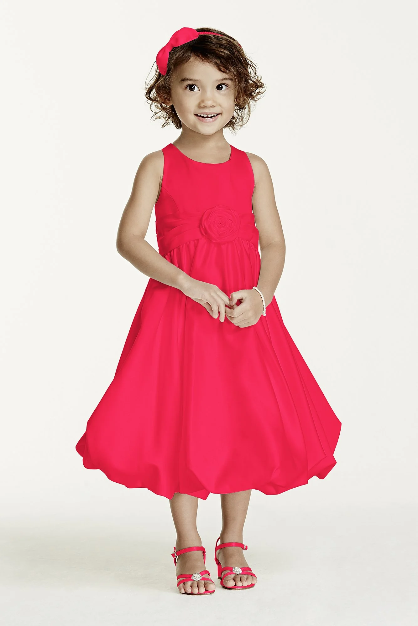 Satin Tank Bubble Dress with Flower Detail - Image 50