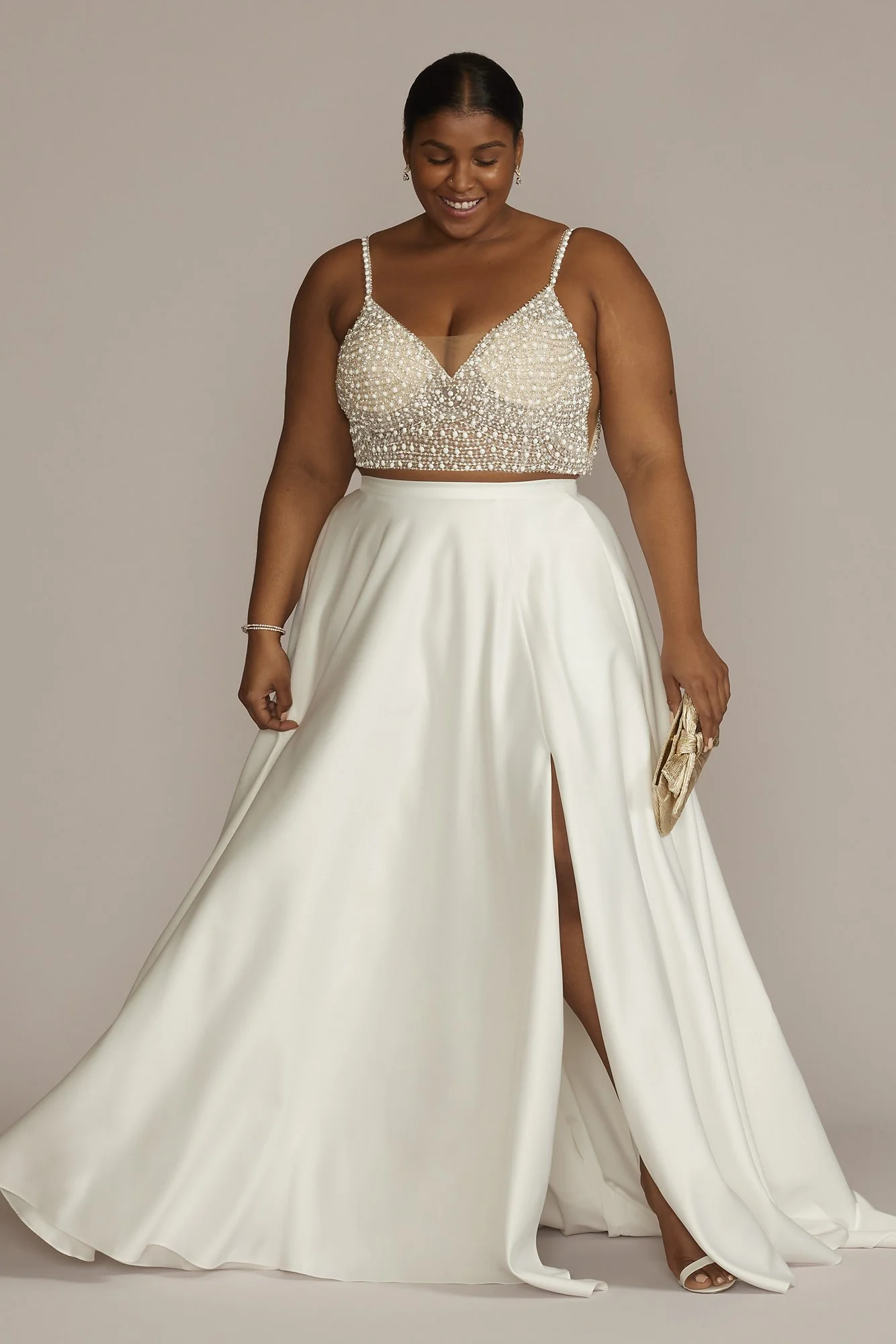 Satin Wedding Separates Full Skirt with Pockets - Image 2