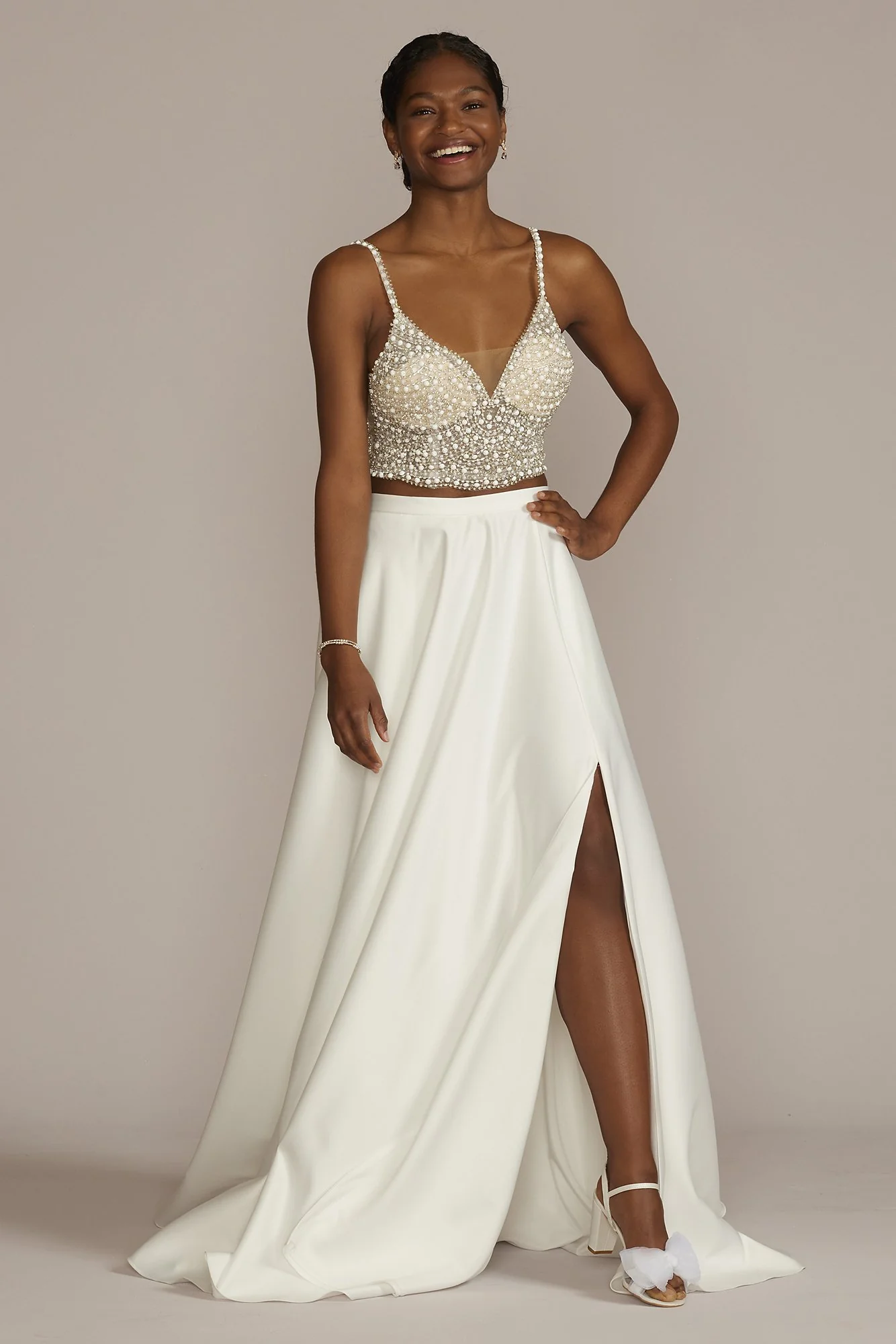 Satin Wedding Separates Full Skirt with Pockets - Image 3