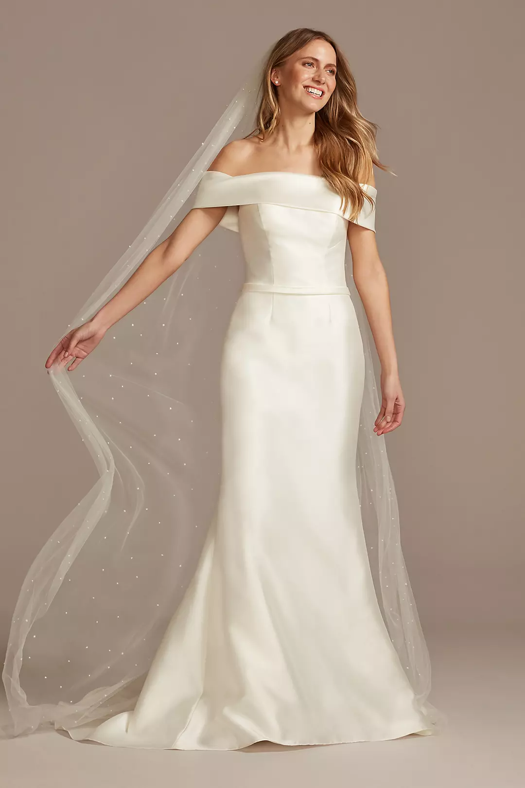 Scattered Pearl Embellished Chapel Length Train - Image 3