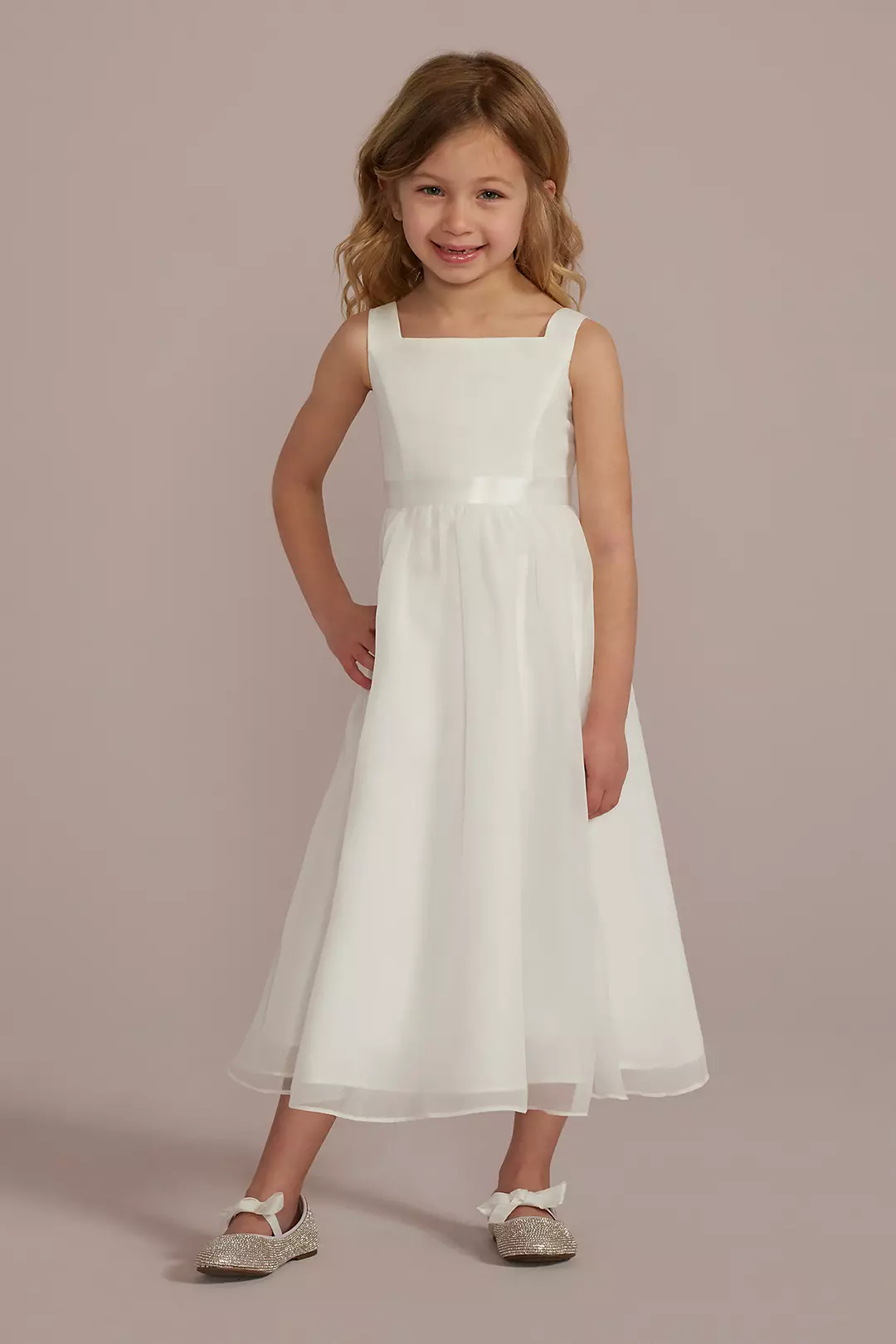 Scoop Back Tea-Length Flower Girl Dress - Image 4