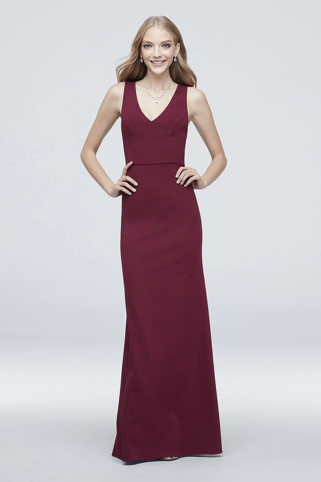 Scuba Crepe Mermaid Dress with V-Back - Image 4