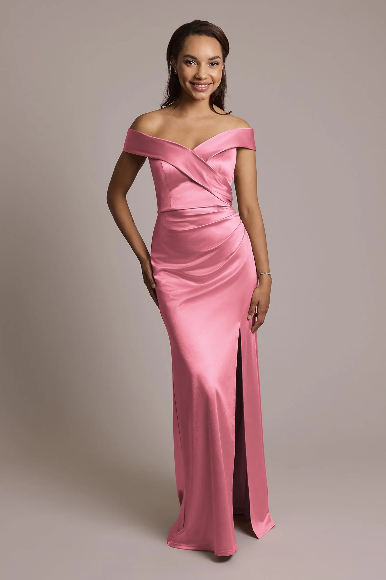 Sculpting Satin Cross-Front Dress - Image 18