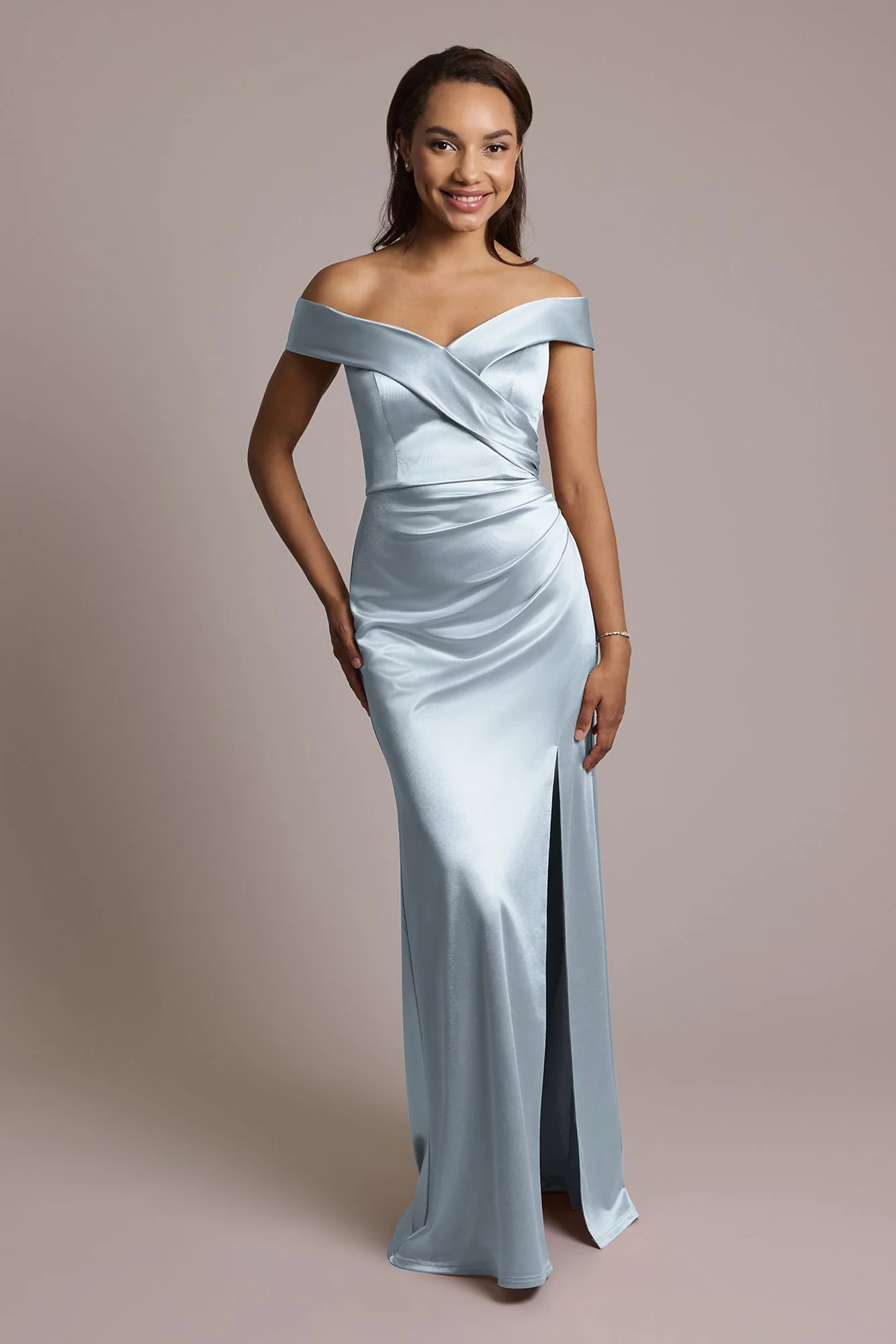 Sculpting Satin Cross-Front Dress - Image 3