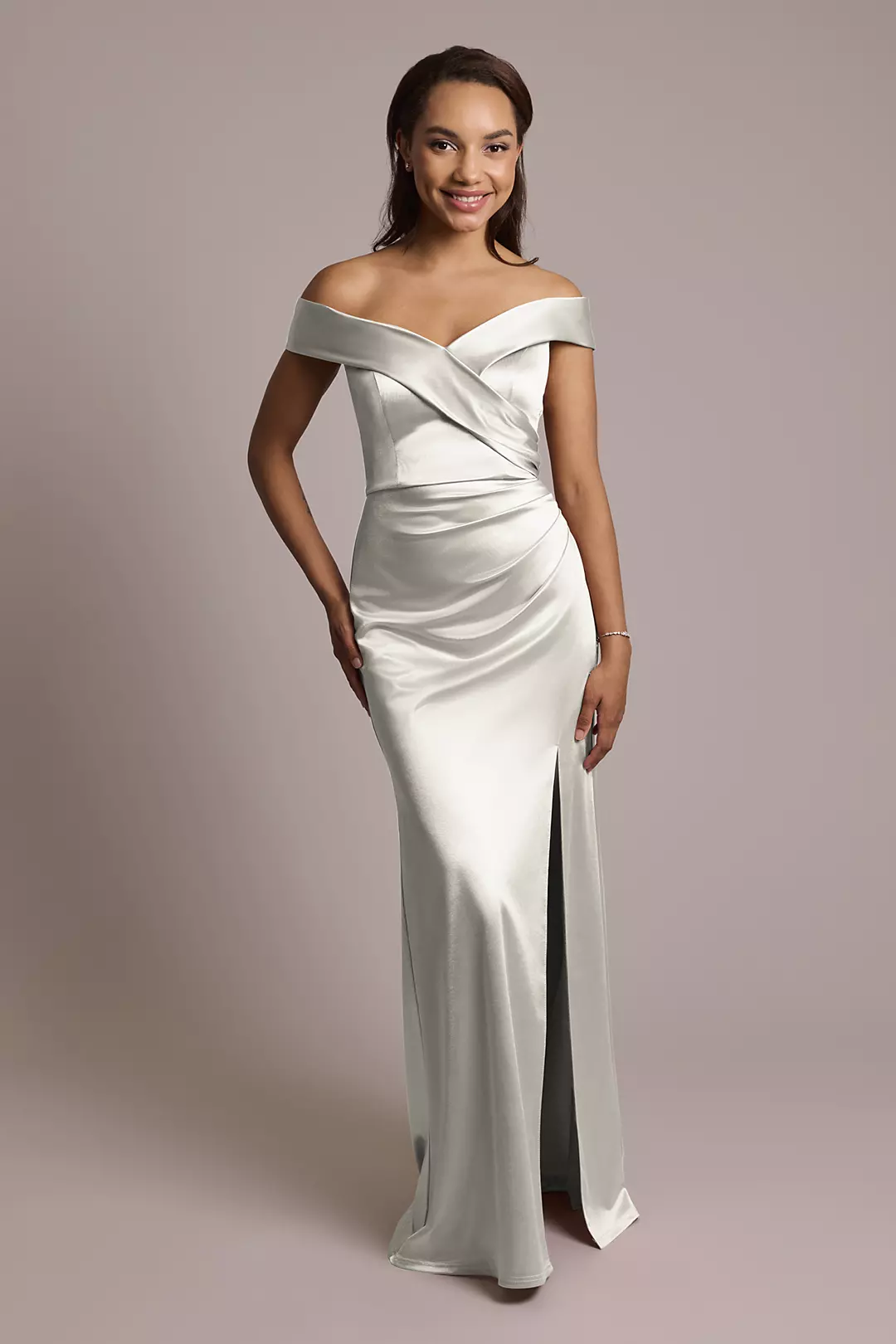 Sculpting Satin Cross-Front Dress - Image 36