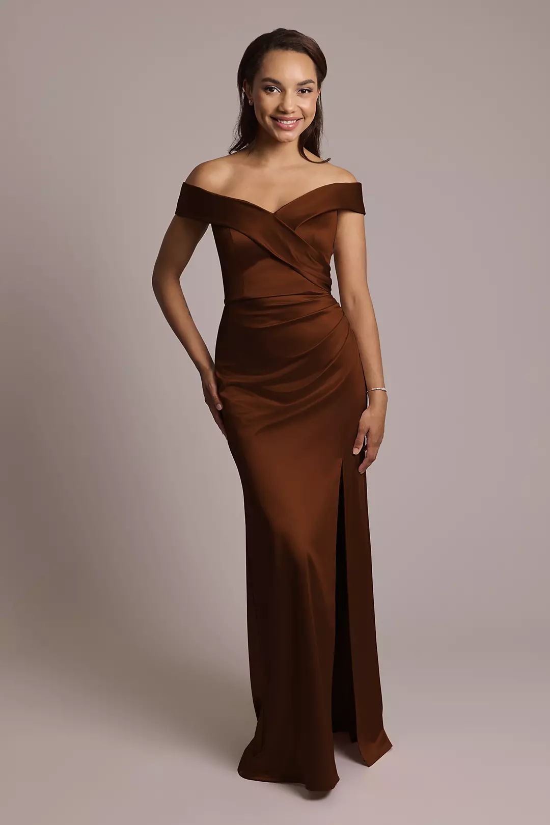 Sculpting Satin Cross-Front Dress - Image 69