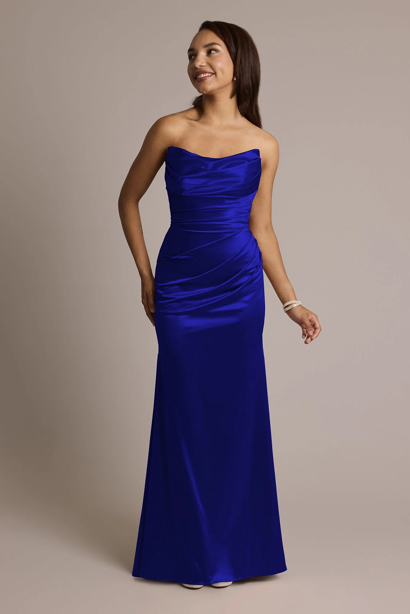 Sculpting Satin Strapless Mermaid Dress - Image 20