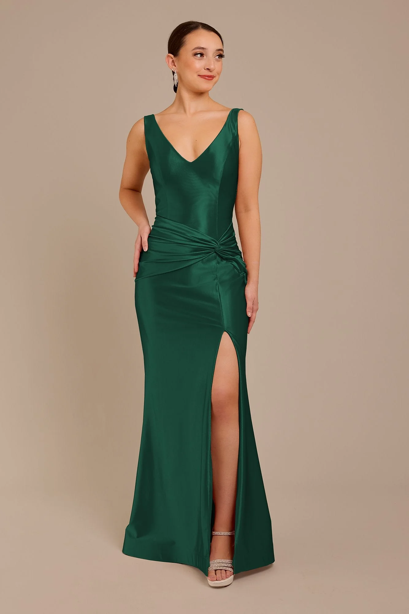 Sculpting Satin Tank Knot Dress - Image 16