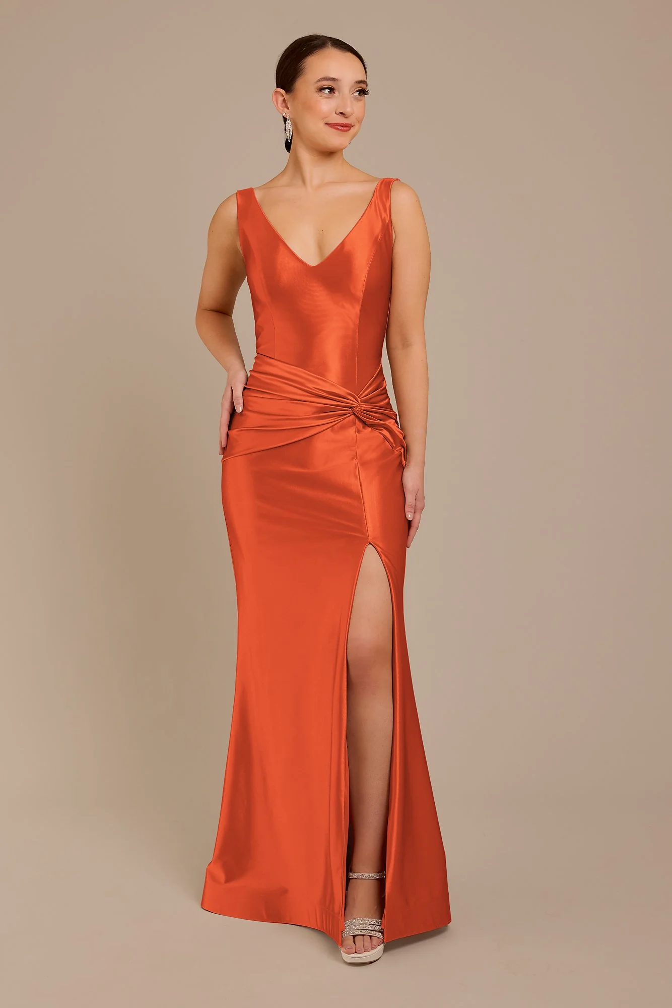 Sculpting Satin Tank Knot Dress - Image 27