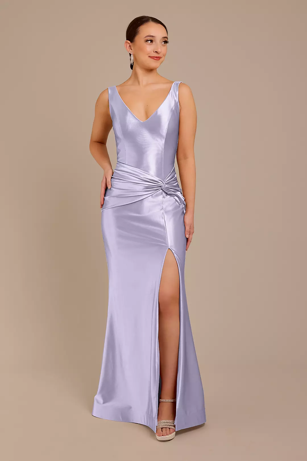 Sculpting Satin Tank Knot Dress - Image 72