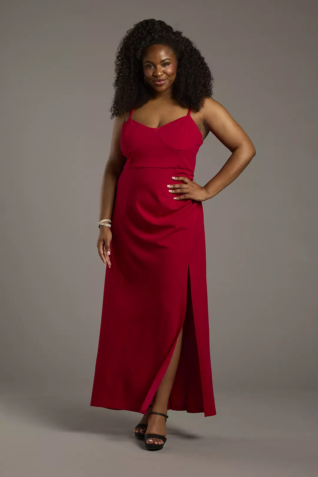 Seamed Corset Bodice Crepe Sheath Dress - Image 3
