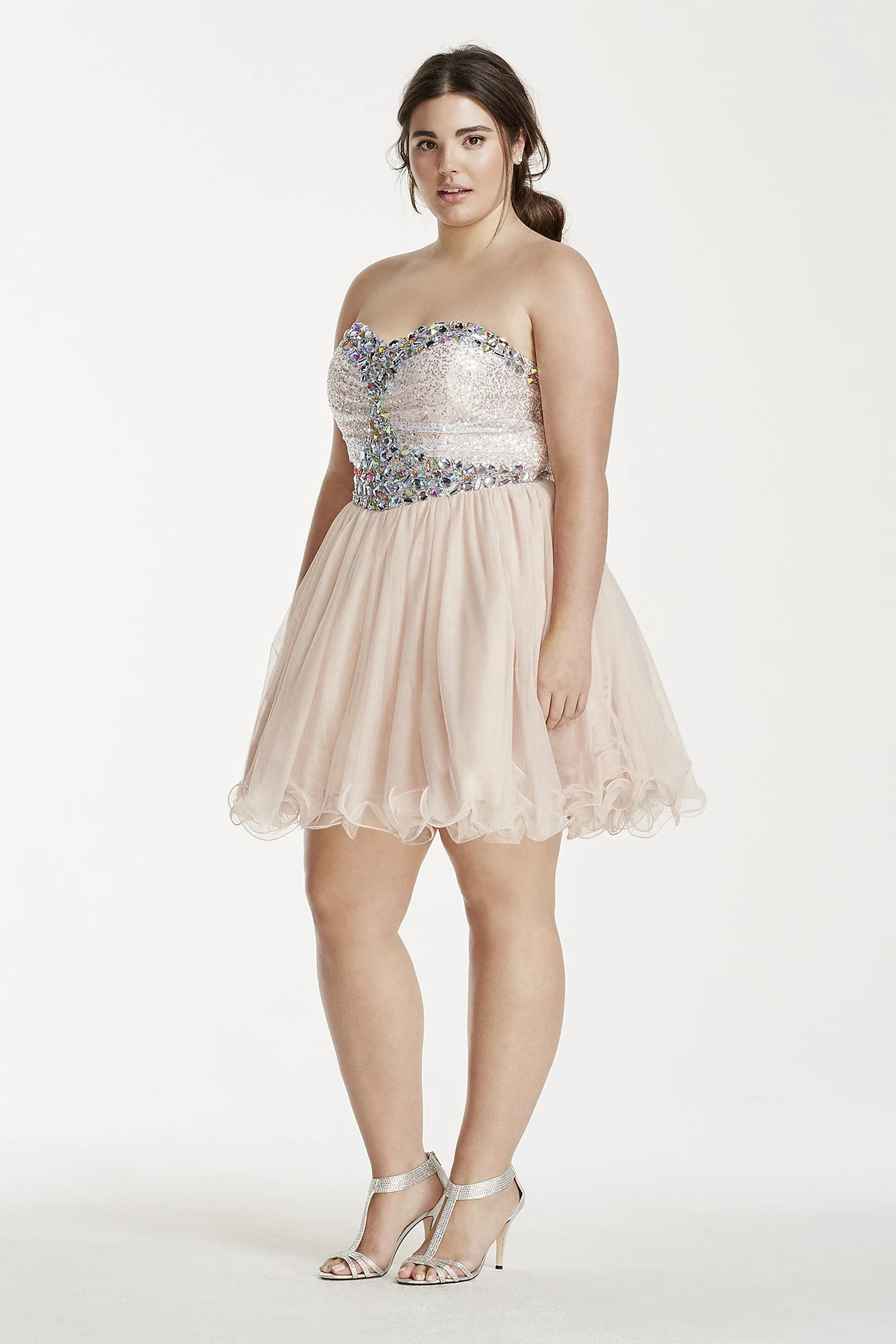 Sequin and Crystal Embellished Short Tulle Dress - Image 3