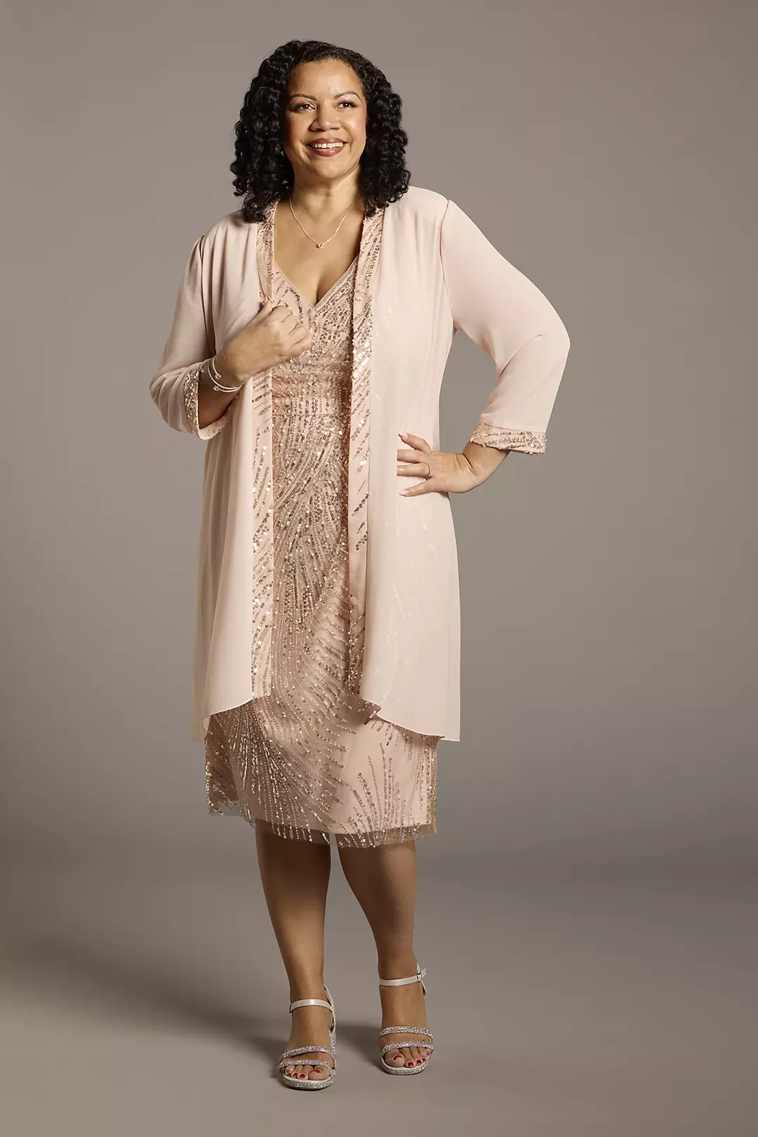 Sequin and Pearl Short Jacket Dress - Image 3