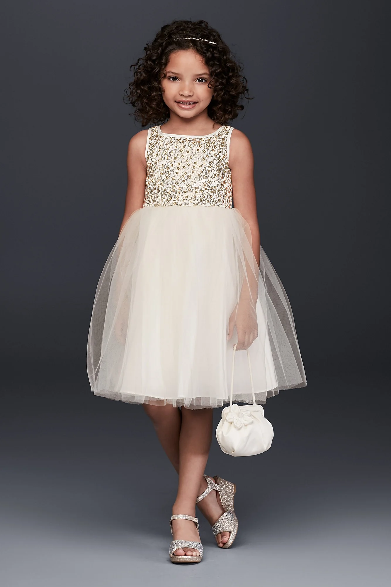 Sequin and Tulle Flower Girl Dress - Image 2