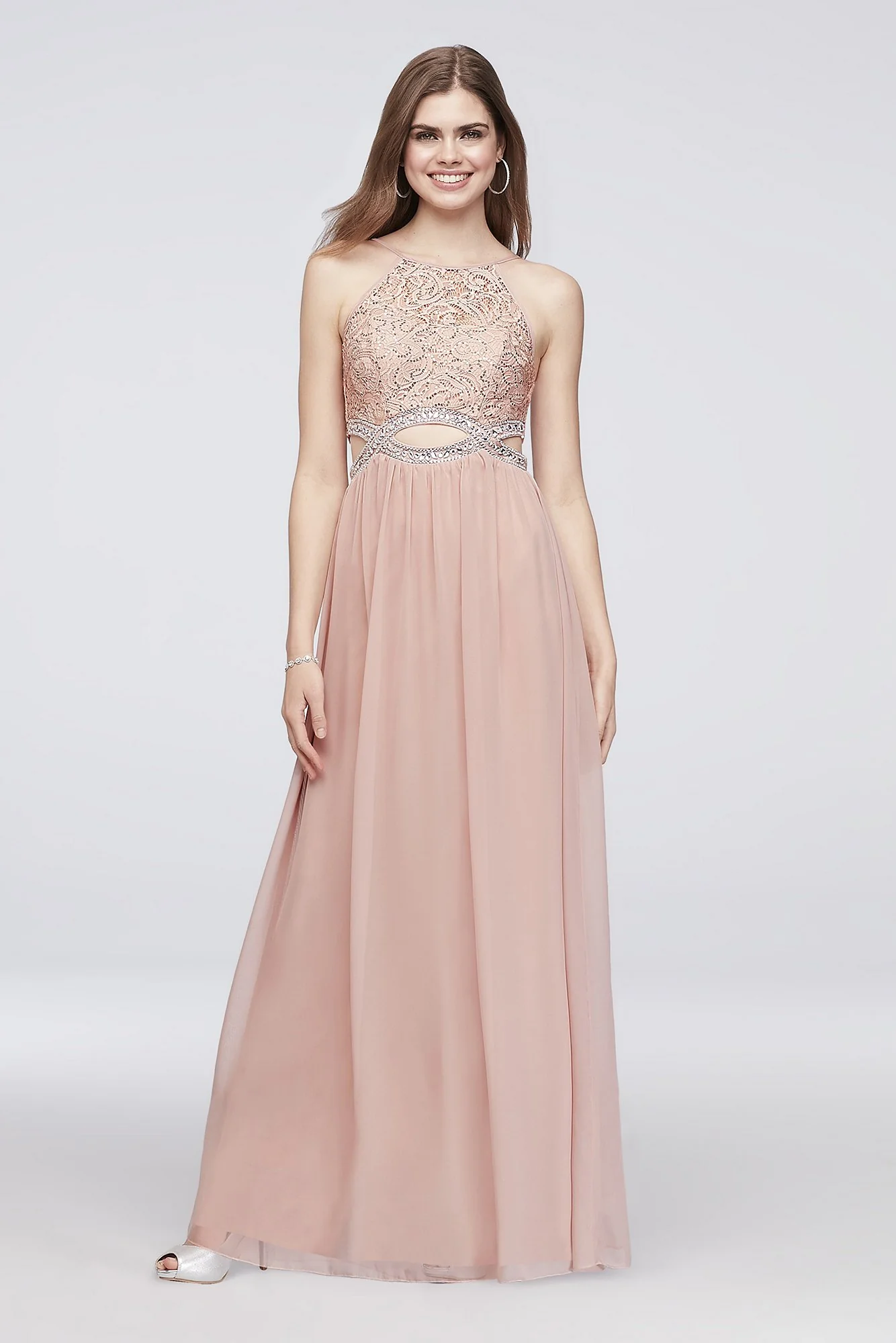 Sequin Lace and Infinity Cutout Chiffon Gown - Image 2