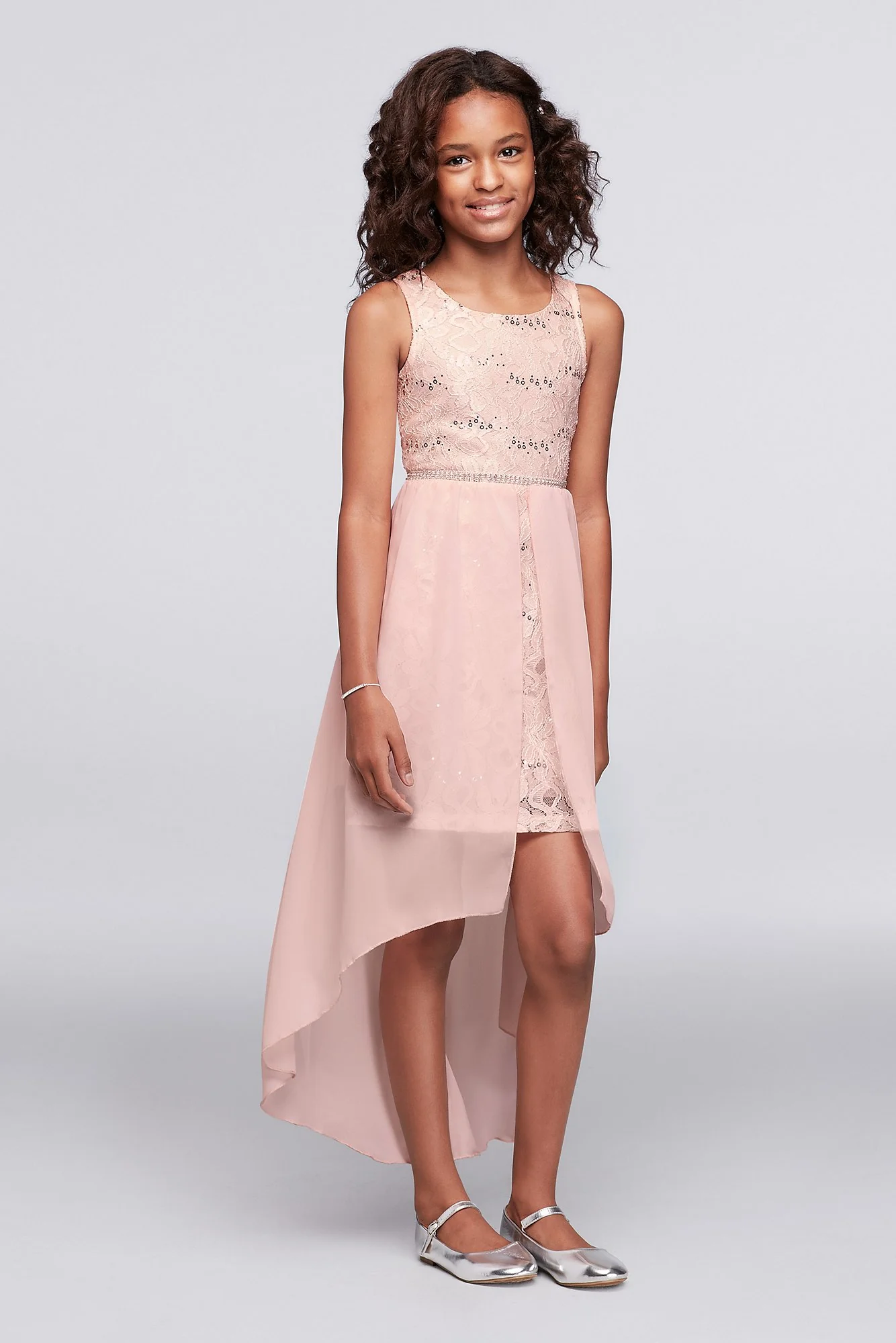 Sequin Lace High-Low Dress - Image 2