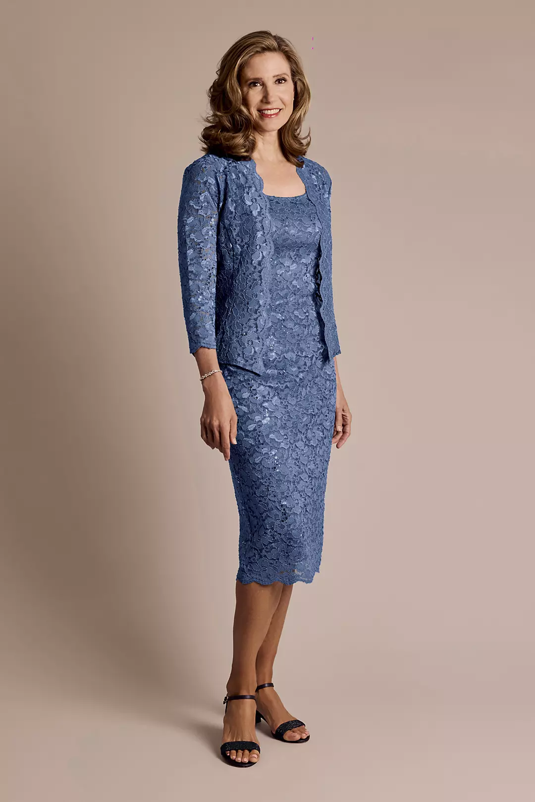 Sequin Lace Midi Jacket Dress - Image 23
