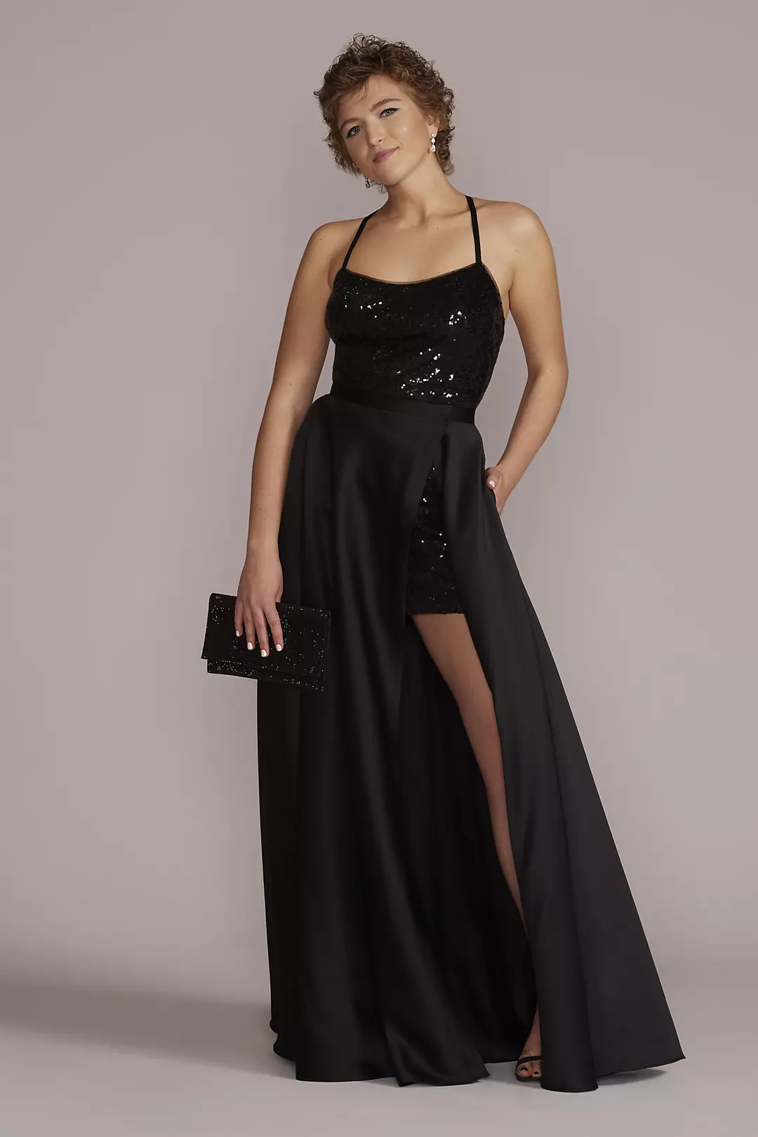Sequin Mini Homecoming Dress with Removable Skirt - Image 33