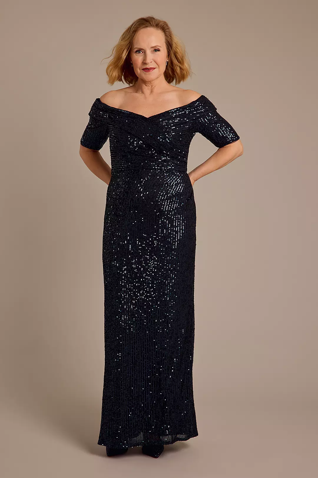 Sequin Off-the-Shoulder Sheath Dress - Image 5