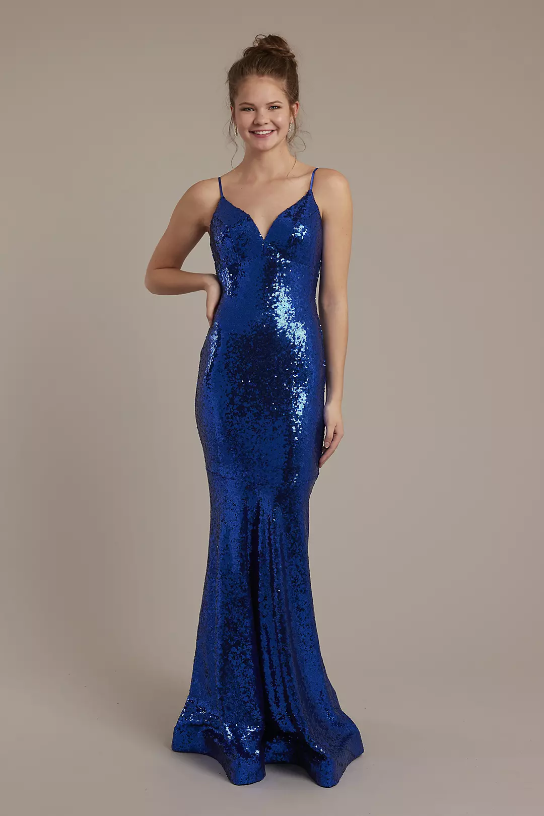 Sequin Spaghetti Strap Mermaid Dress - Image 10