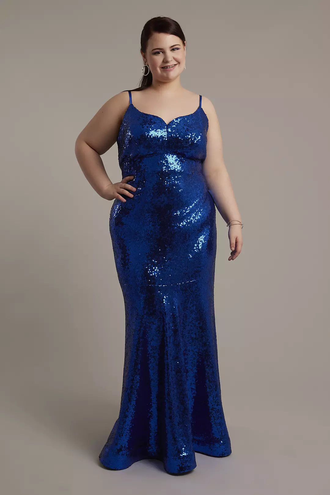 Sequin Spaghetti Strap Mermaid Dress - Image 5