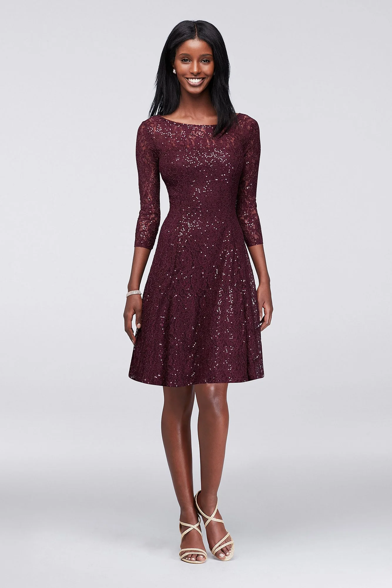 Sequined Lace Fit-and-Flare Dress - Image 4