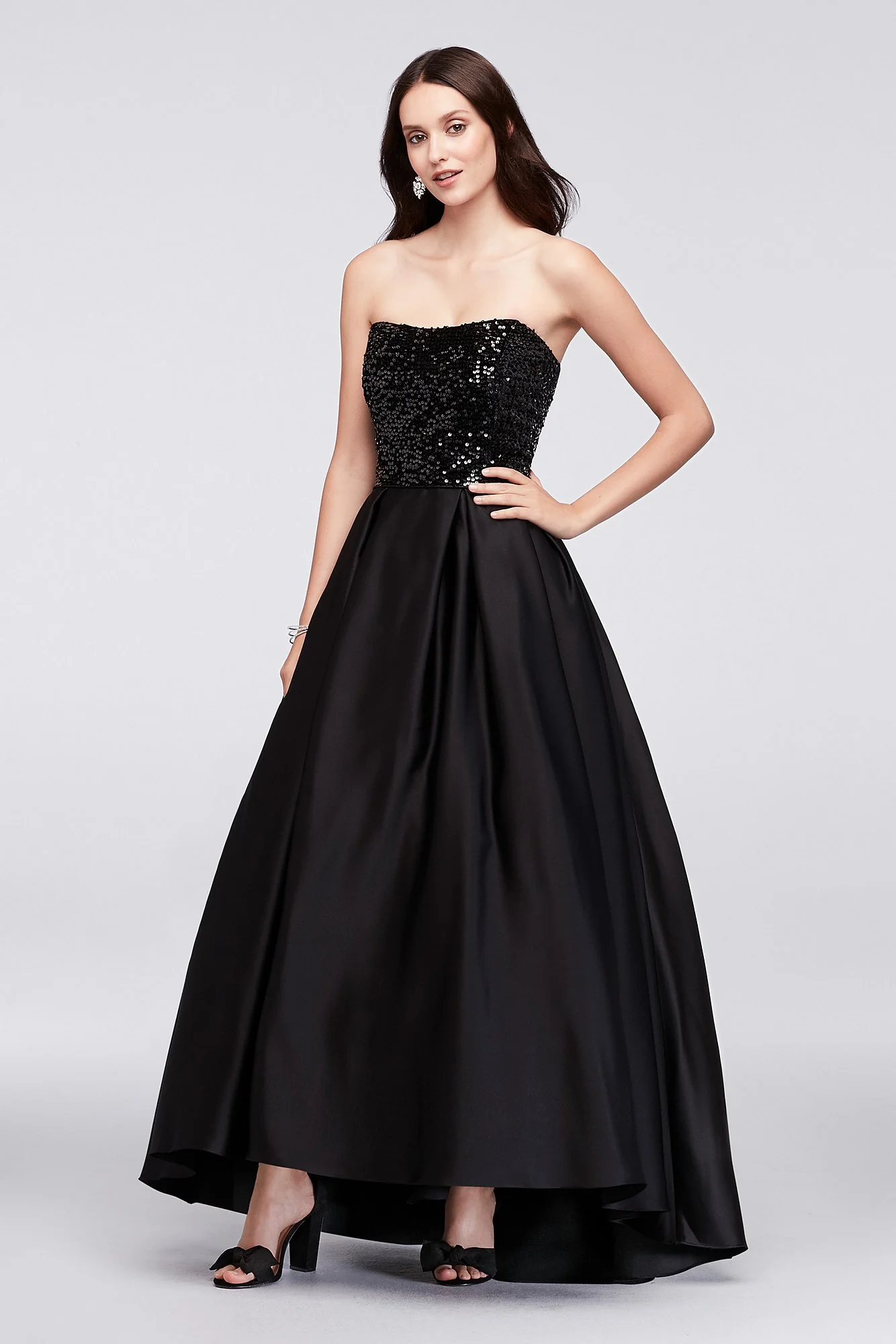 Sequined Satin Strapless Ball Gown - Image 2