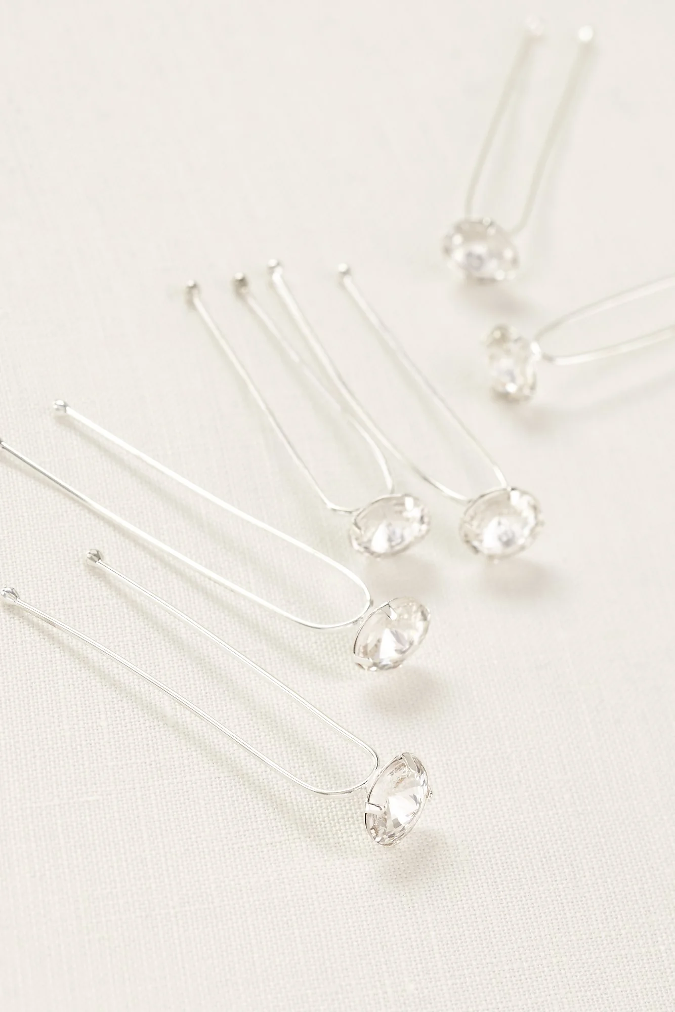 Set of Six Crystal Hairpins