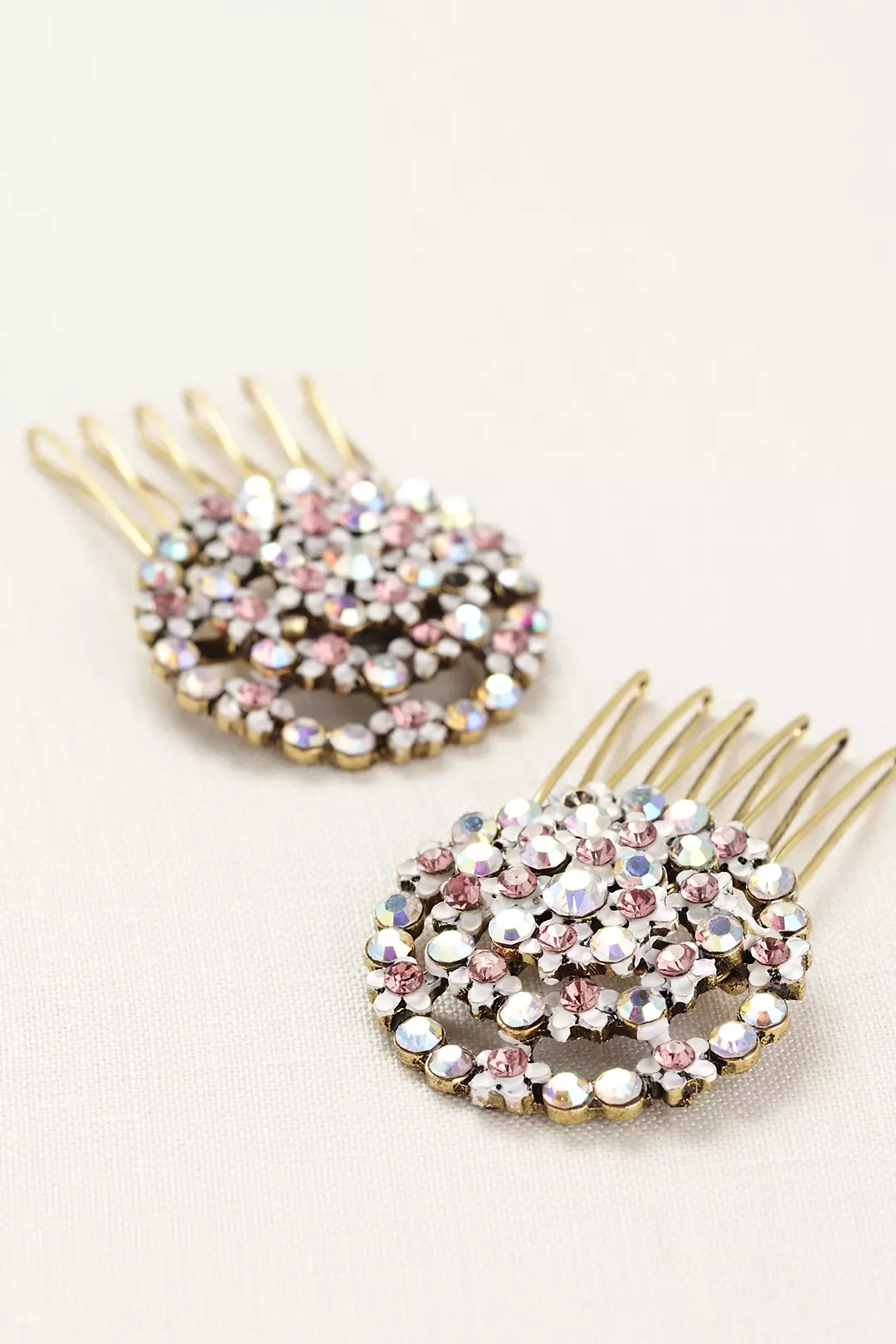 Set of Two Crystal Swirl Mini Combs - Image 2